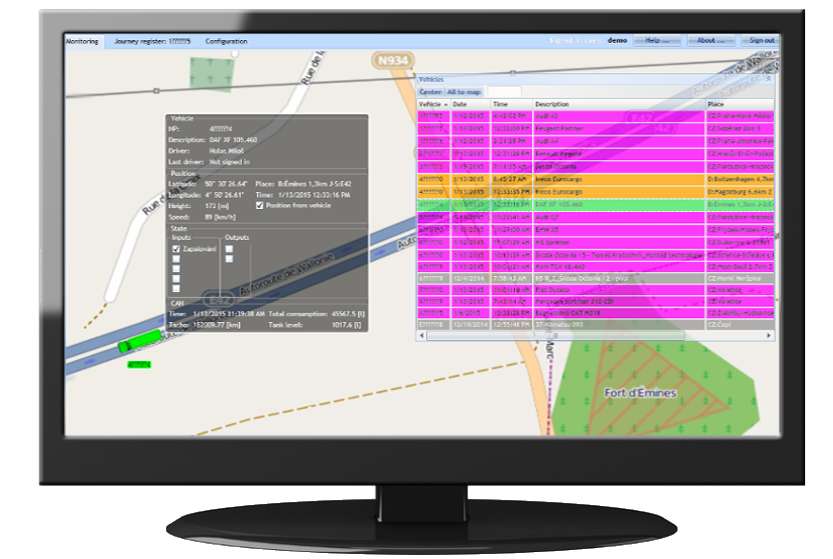 Satmaps je moderní online monitorovací systém s integrovanou knihou jízd, fungující po celé Evropě