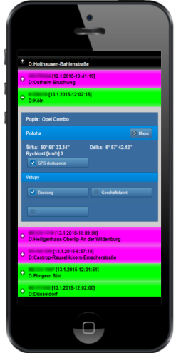 Mobile application for SATMAPS online monitoring fleet management system